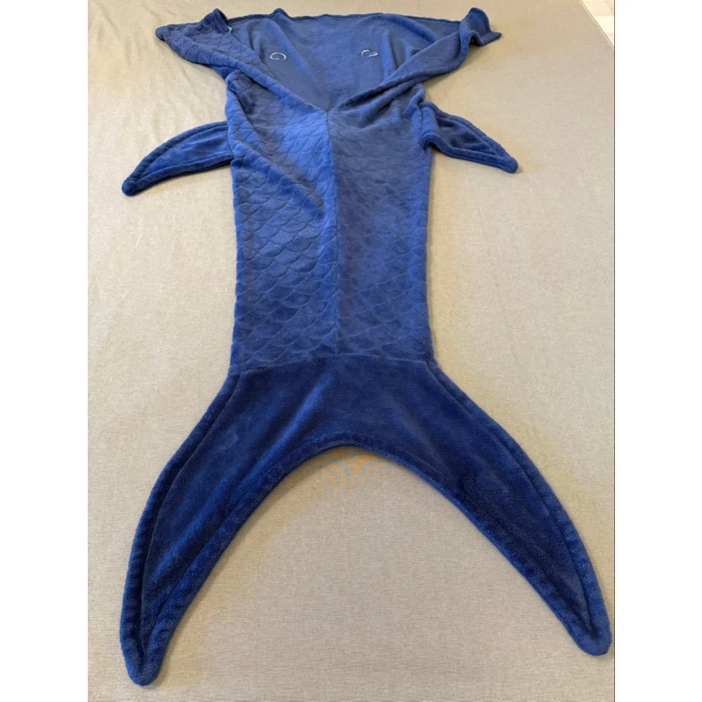 Pillowfort wearable shark tail blanket blue